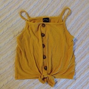 Girls ribbed tank with tie detail